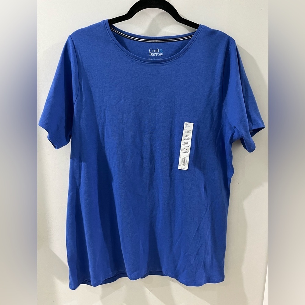 Croft & Barrow The Classic Tee Blue T-Shirt, 0X, new!